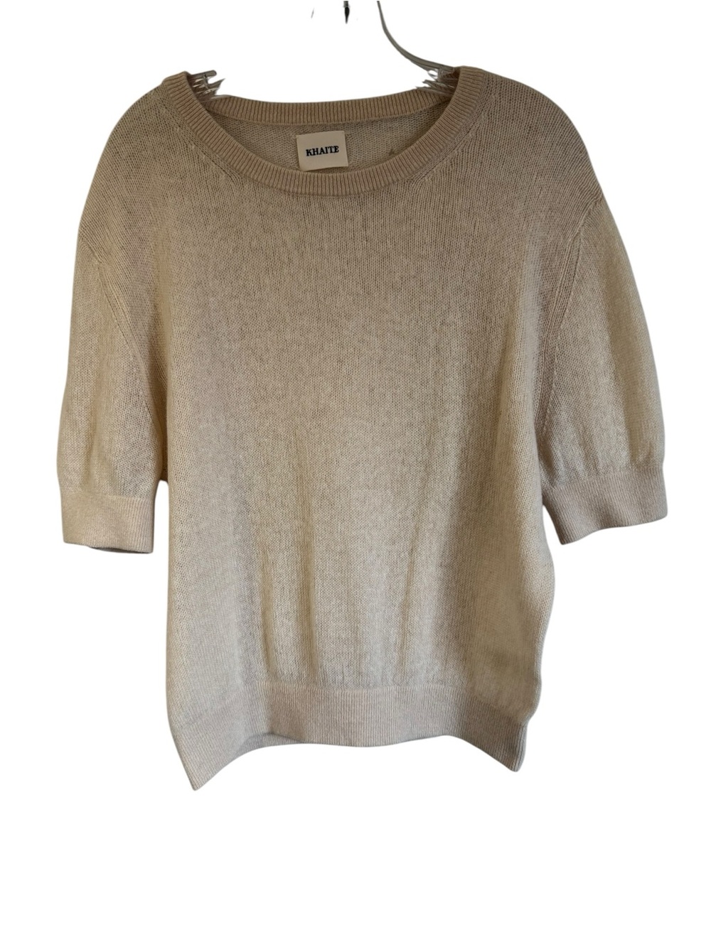 Khaite Women's Short-Sleeve Cashmere Blend Sweater Top Size Large NEW FLAW